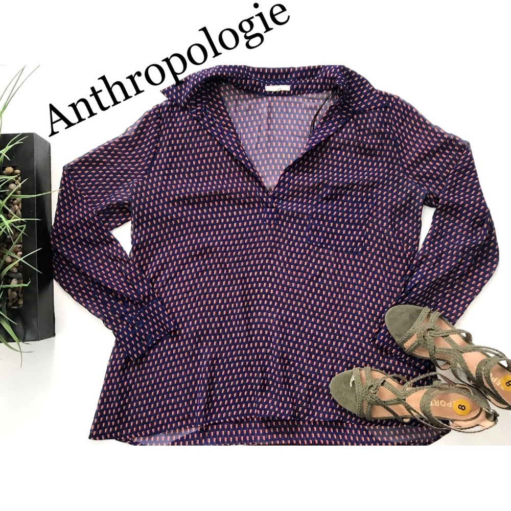 Anthropologie pleione women long sleeves top